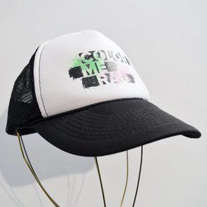 NEW COLOR ME RAD Black & White Colorblock Trucker Baseball Snapback Cap